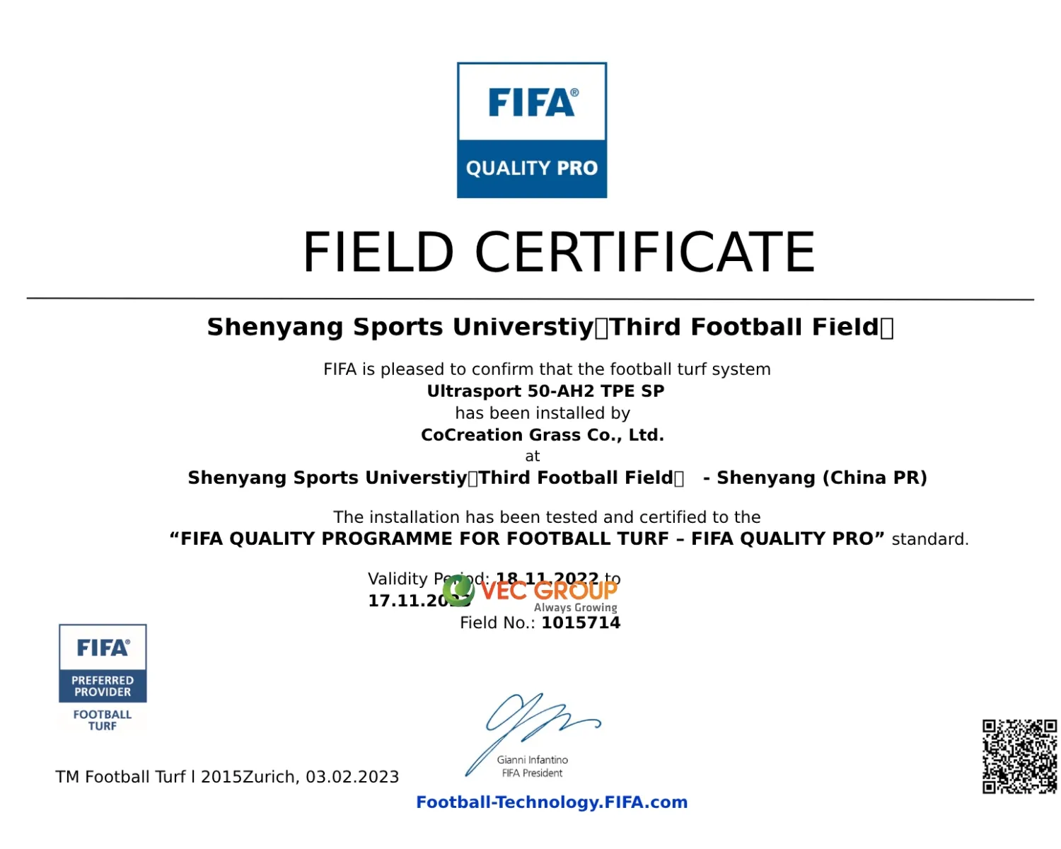 Chứng chỉ FIFA
