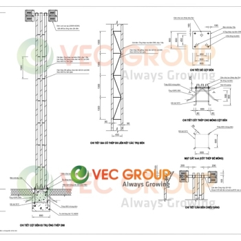 Cột đèn chiếu sáng sân bóng